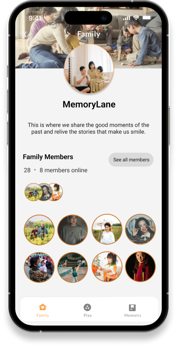 FaMemo family screen