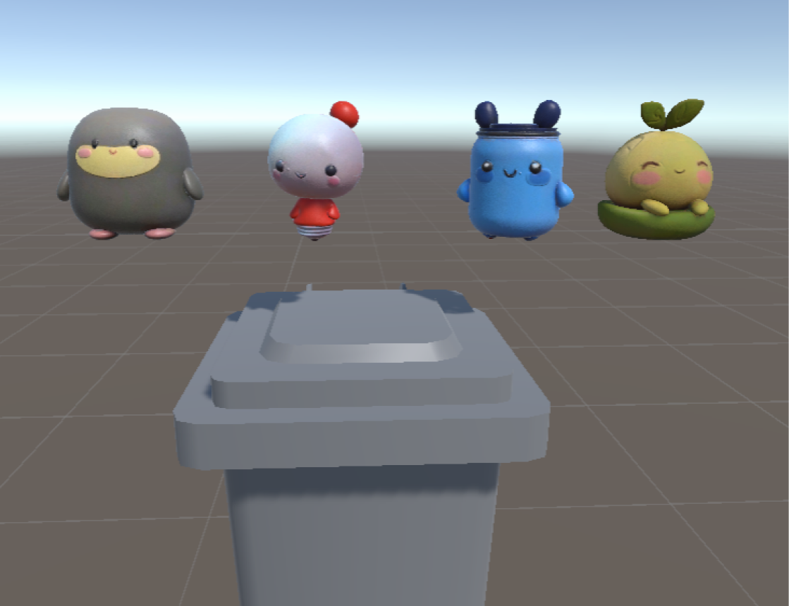 Unity 场景中完成的四个 PurePaw 精灵角色